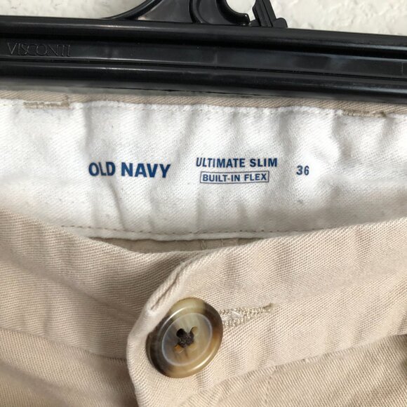 Old Navy Ultimate Slim Khaki Cotton Shorts Men's 36 Casual Built-In Flex GUC - Picture 5 of 8